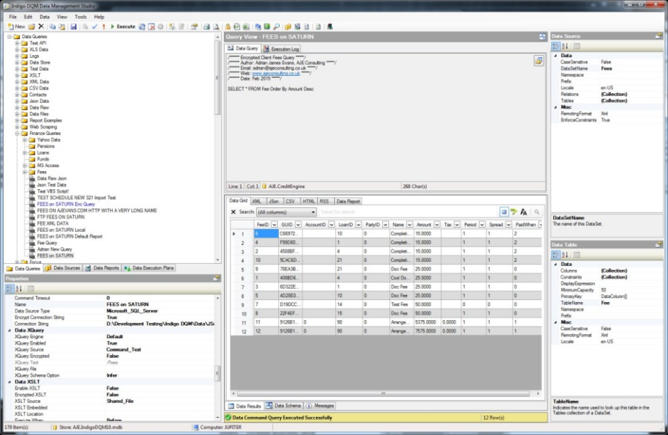 screenshot of Indigo DQM